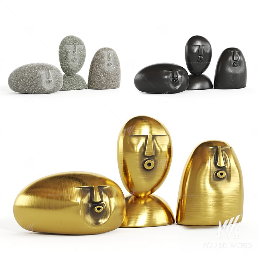 Oof stones  Figurines in the shape of faces